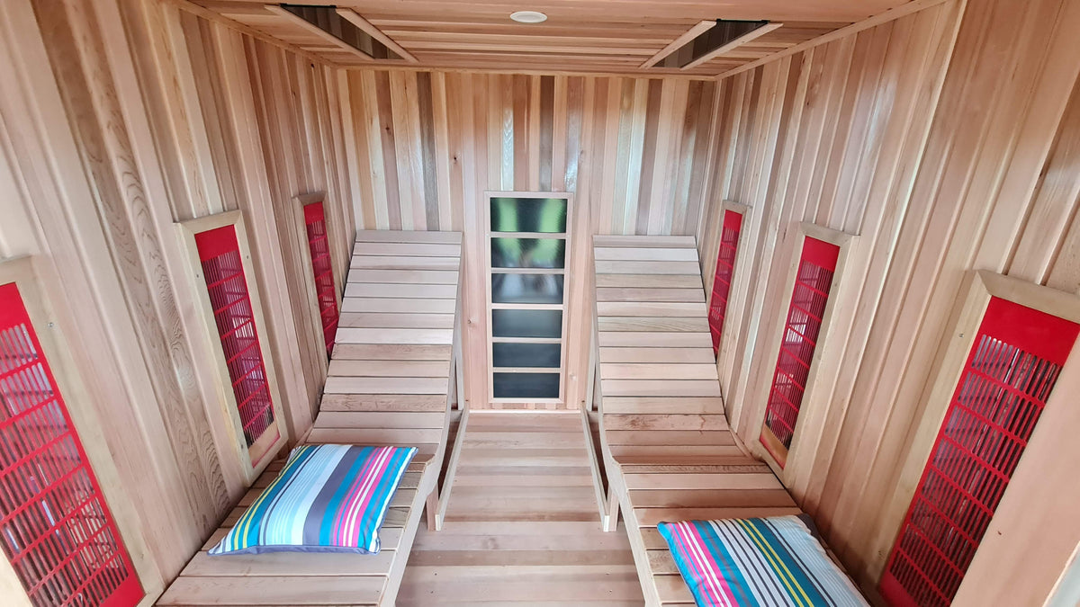 An outdoor custom built sauna, Philip Island Victoria in August 2021